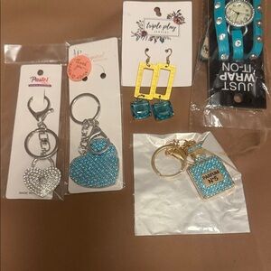 Bag Charms Bundle, Earrings & Watch